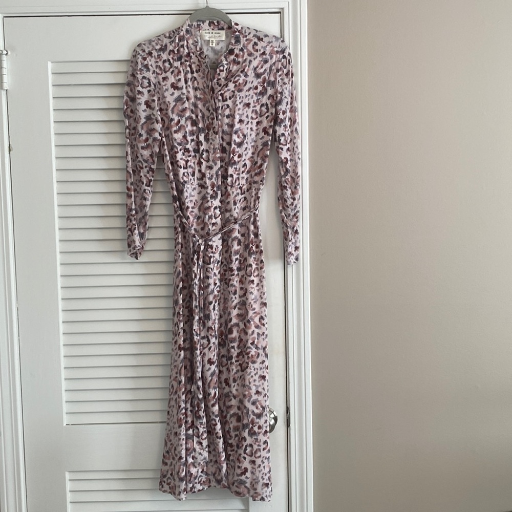 Anthropologie Cloth & Stone Leopard Maxi Dress